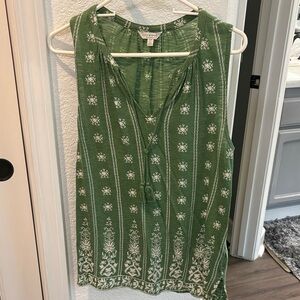 Lucky Brand Green Floral Tank Top